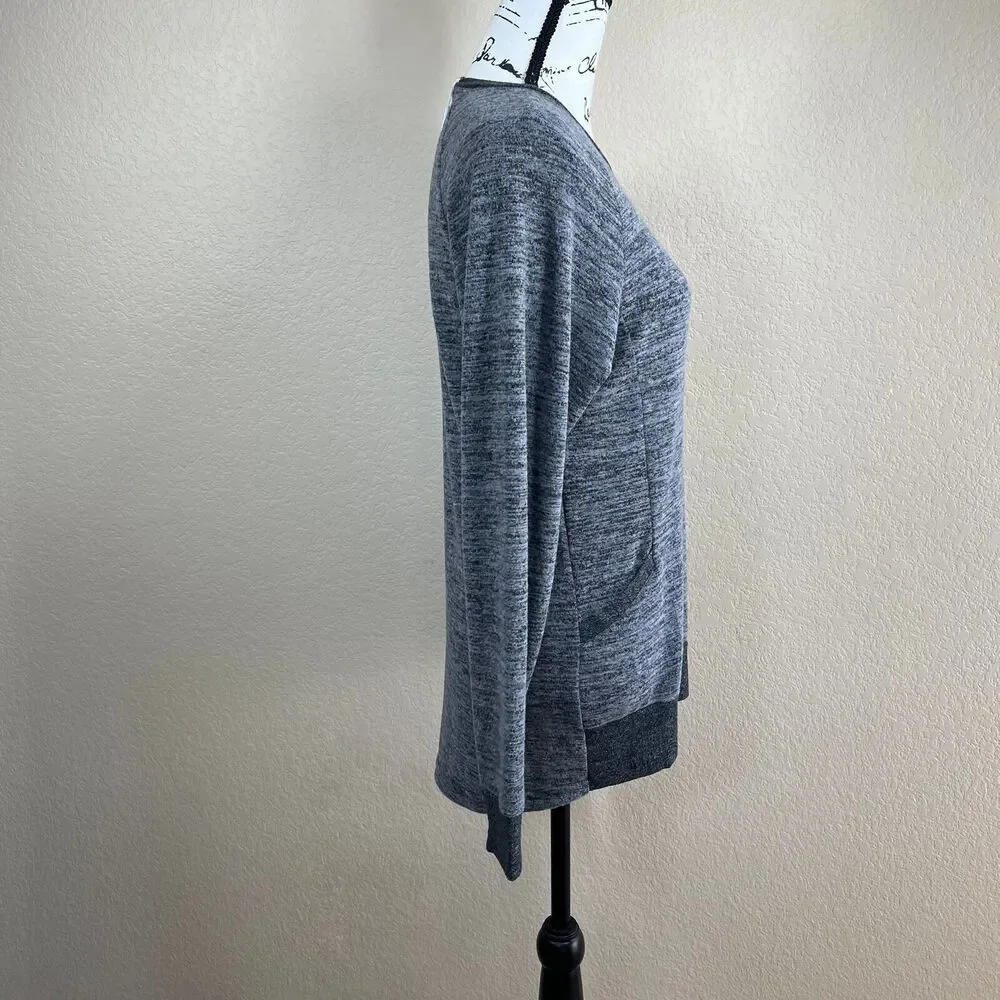 Haute Edition Ultra Soft Pullover Sweatshirt with Contrast Trim size M lagenlook